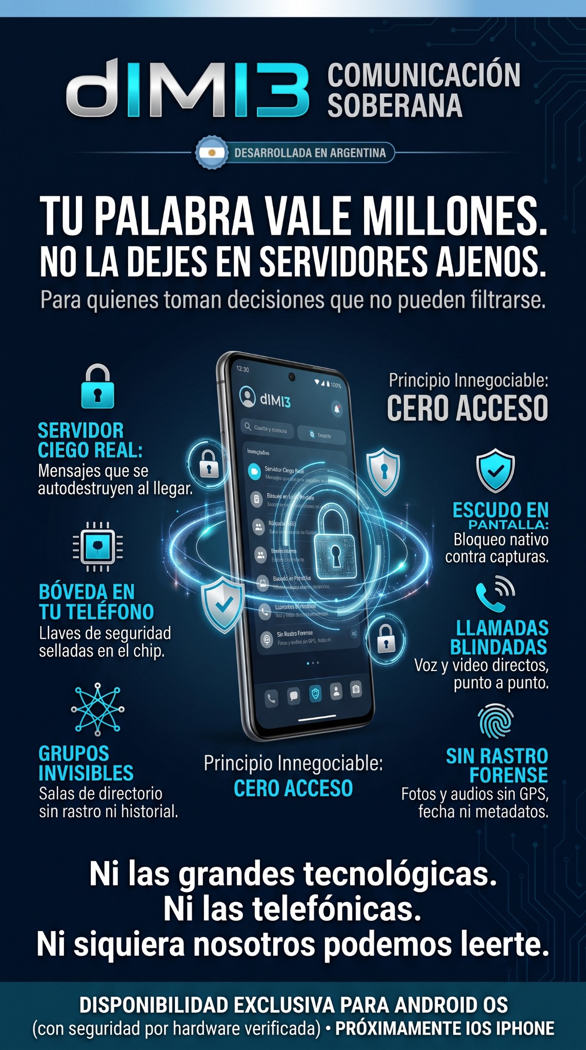 Flyer conceptual de dIMI3 Comunicación Soberana